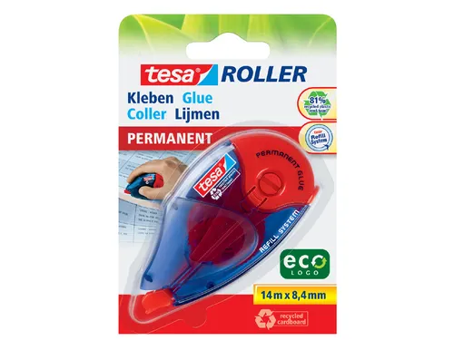 Lijmroller Tesa ecoLogo navulbaar permanent op blister