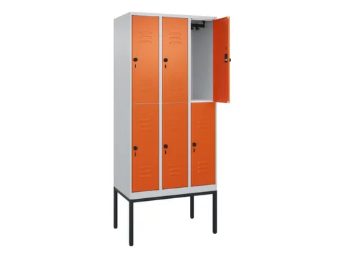 dubbeldekse locker,HxBxD 2120x900x500mm,3x2vak.,vak B 300mm