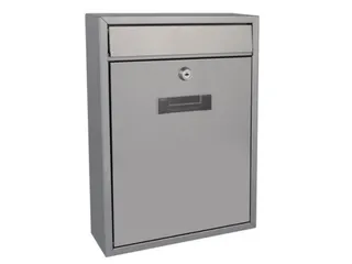 Brievenbus Ibiza Zilvergrijs met naamplaatje incl. 2 sleutels 36x26x8c - 1
