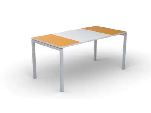 bureau HxBxD 750x1400x800mm blad oranje/wit rechthoekig 4-voeten wit