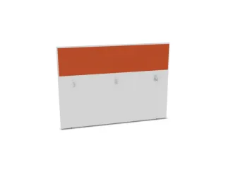 baliepaneel,v. bureau,aanbouw achter,B 1600mm,Bl-wit,BN3012-oranje - 1
