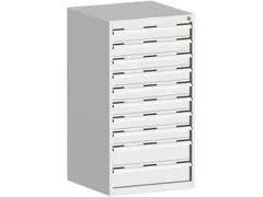 ladekast HxBxD 1200x650x650mm 10 laden staal Ral7035 lichtgrijs