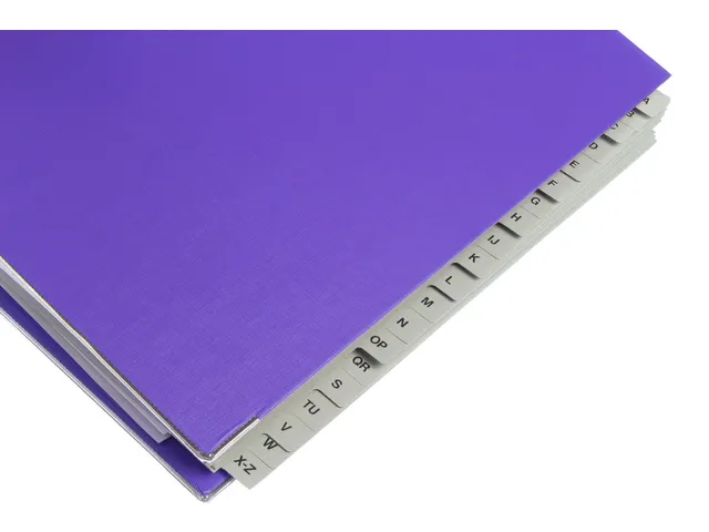 Tabblad ECO Kangaro A4 letters 180 grams grijs karton 23-gaats 20-deli