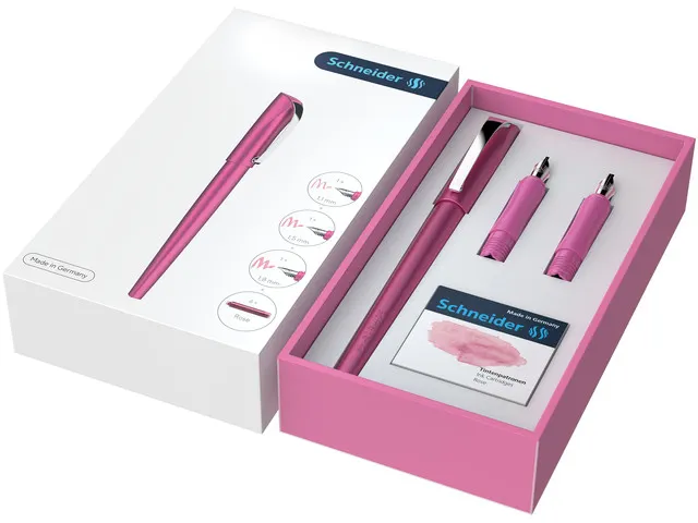 Giftbox Schneider Callissima roze, Vulpen met punt 1.1mm en extra penp