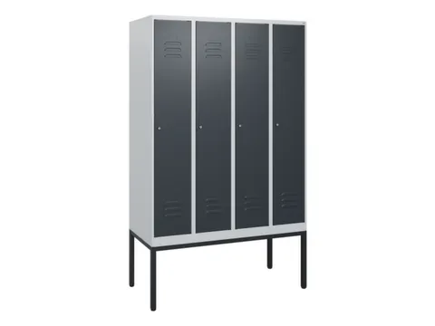 locker,HxBxD 1950x1200x500mm,4vak,vak B 300mm,cil.-slot,voetonderstel