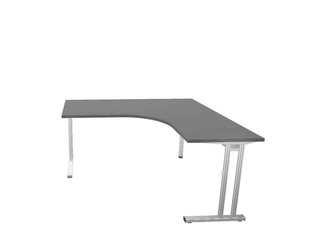 bureau in vrije vorm,HxBxD 740x1600x1600mm,vrije vorm,MS-donkergrijs