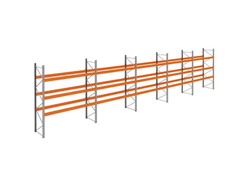 palletstelling,basis+4xaanbouw,HxBxD 3990x18600x1100mm,vakl. 3400kg