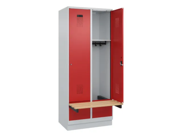locker met bank,HxBxD 1950x800x815mm,2vak,vak B 400mm,cilinderslot