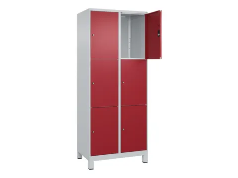 lockerkast,HxBxD 1950x800x500mm,2x3vakken,vak B 400mm,cil.-slot,voeten