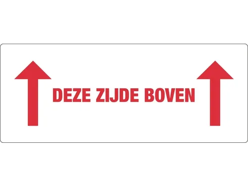 Waarschuwingsetiket deze zijde boven 150mmx60mm 500 stuks