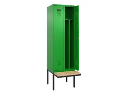 locker met bank,voor scheiding van kleding,HxBxD 2120x600x815mm,2vak
