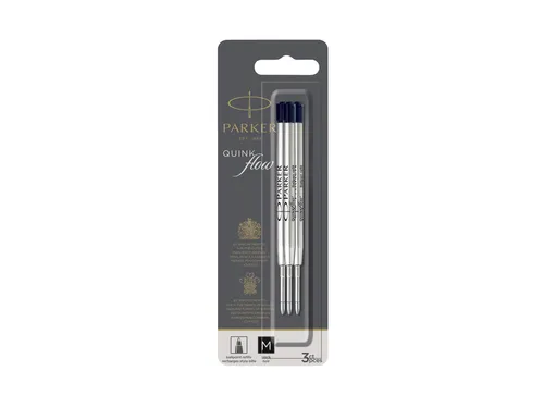 Balpenvulling Parker Quinkflow medium zwart blister à 3 stuks
