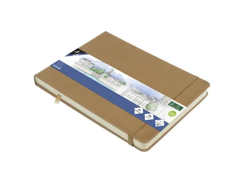 Schetsboek Kangaro A5 landscape taupe PU HC 80 vel 140gr roomwit met e