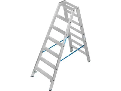 dubbele ladder,beide zijden,2x7treden m. R13-laag,treden met profiel