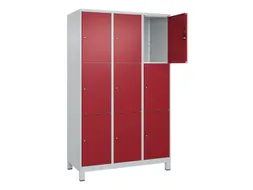 lockerkast,HxBxD 1950x1200x500mm,3x3vakken,vak B 400mm,cil.-slot