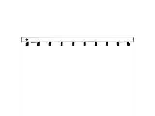 Pro-line Wandgarderobe 10 Haken zwart grijs - 1
