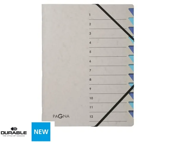 Sorteermap Pagna Easy 12 vaks A4 Grijs/Blauw karton