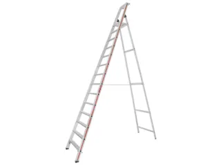 trapladder,eenzijdig,14treden,stand H 3,25m,balk L 4,2m,aluminium - 1