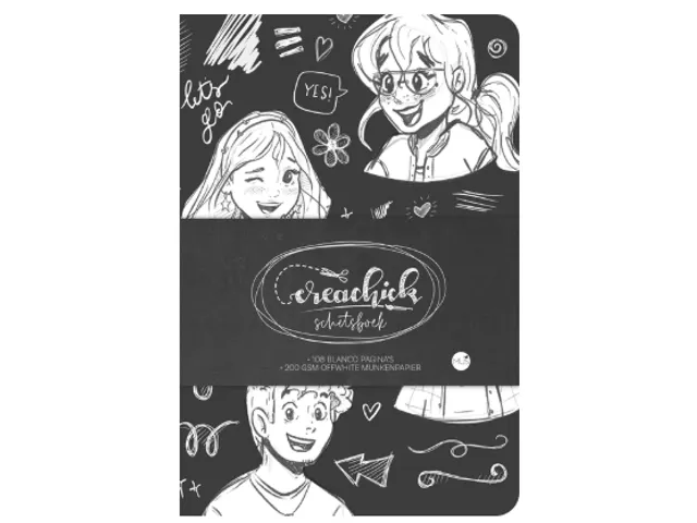 Schetsboek CreaChick Black 108 pagina's Hardcover