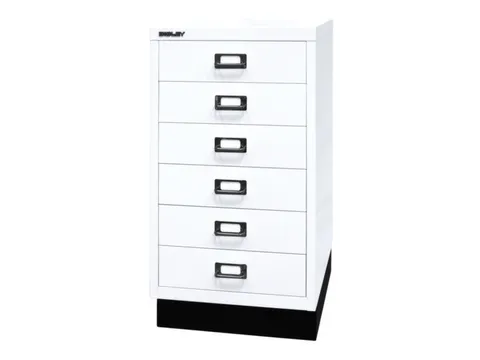 kantoor-ladekast HxBxD 670x349x432mm 6 laden romp verkeerswit staal