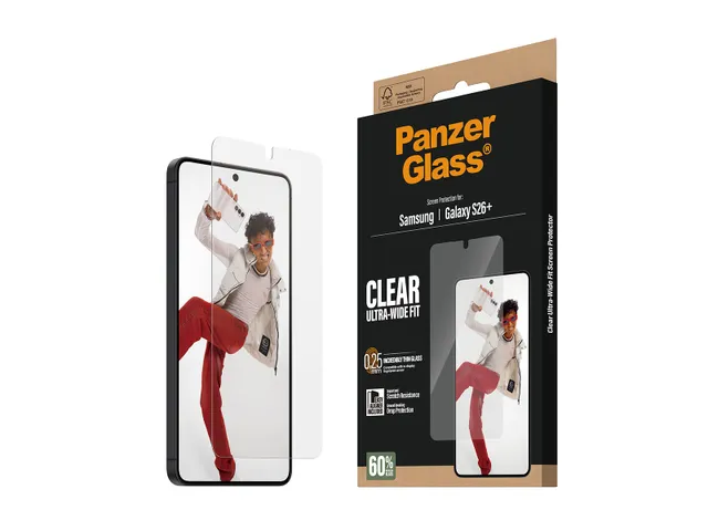 PanzerGlass Ultra-Wide Samsung Galaxy S26 Plus Screen Protector Temper