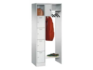 personeelsgarderobe cil.slot 1950x750x500mm 1x5 vakken 300mm RAL7035 - 1