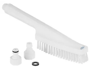Hygiëne handborstel met waterdoorvoer wit hard 330mm - 1