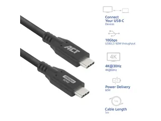 Kabel ACT USB-C 3.0 10Gbps 60W USB 1 meter - 3