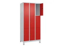 lockerkast,HxBxD 1950x900x500mm,3x3vakken,vak B 300mm,cil.-slot,voeten