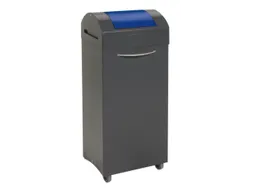 Afvalbak 75 Liter 840x380x320mm Plaatstaal 2 Wielen Klep Blauw