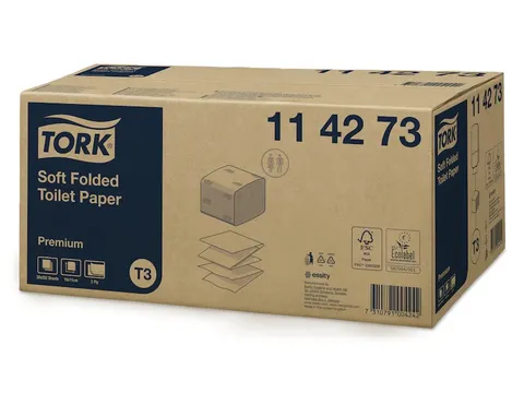 Toiletpapier Tork 114273 T3 zacht gevouwen premium 2-laags