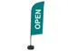 Promotievlag Alu Wind complete set "OPEN" Groen ECO printmateriaal