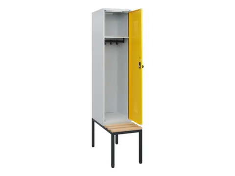 locker met bank,HxBxD 1950x400x815mm,1vak,vak B 400mm,draaigrendel