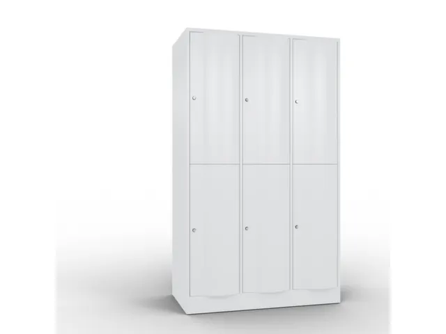 lockerkast 1950x1150x640mm 3x2 vakken romp RAL7035 front RAL7035
