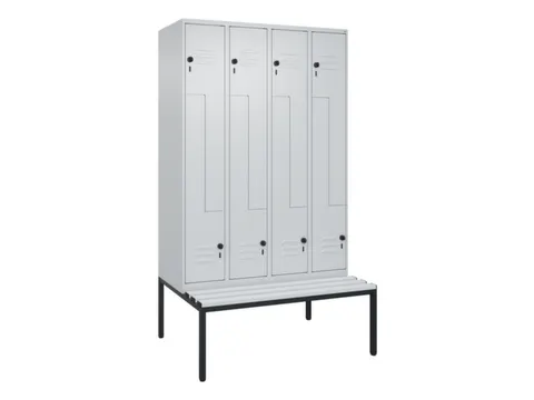 Z-garderobekast,HxBxD 2120x1200x815mm,8vak,vak B 300mm,draaigrendel