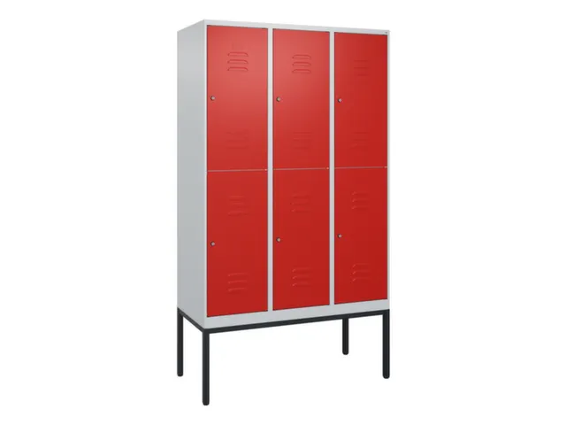 dubbeldekse locker,HxBxD 2120x1200x500mm,3x2vak.,vak B 400mm,cil.-slot