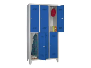 dubbeldekse locker,HxBxD 1850x900x500mm,3x2vak.,RAL7035,front RAL5010 - 2