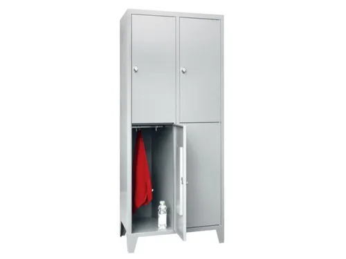 lockerkast,RAL 7035,HxBxD 1850x800x500mm,2x2vakken,vak B 400mm