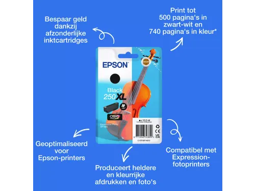 Inktcartridge Epson 250XL T16P14 zwart