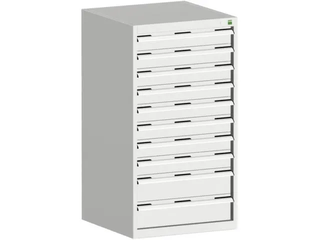 ladekast HxBxD 1200x650x650mm 10 laden staal Ral7035 lichtgrijs