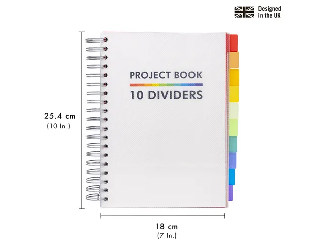 Projectboek Pukka White B5 lijn 10-tabs 200vel/400 pagina's 80 gram