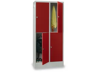 lockerkast,HxBxD 1850x800x500mm,2x2vakken,RAL7035,front RAL3000 - 2