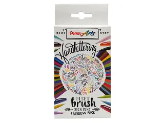 Brushpen Pentel Sign SES15C etui Rainbow 24 kleuren - 1