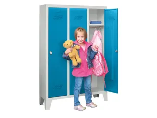 lockerkast v. kinderen,HxBxD 1300x780x300mm,3vak,RAL7035,front RAL5012 - 2