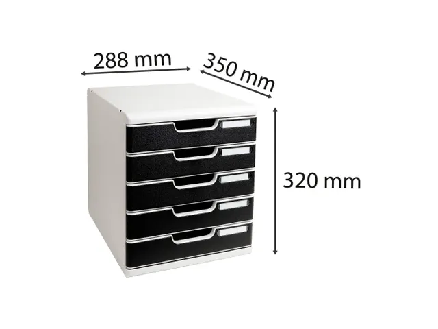 Ladenbox Modulo Office 5 Gesloten Laden Zwart