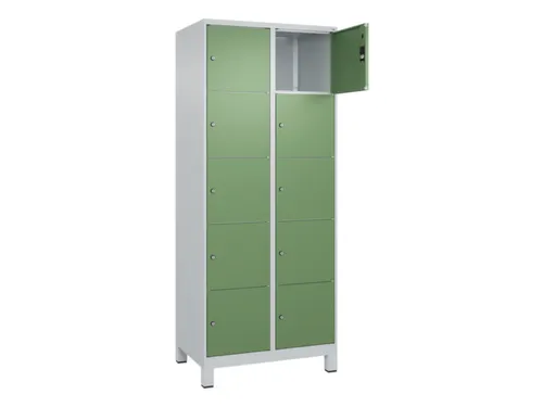 lockerkast,HxBxD 1950x800x500mm,2x5vakken,vak B 400mm,cil.-slot,voeten
