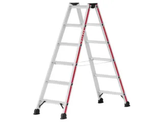 trapladder,beide zijden,2x7treden,Stand H 1,12m,balk L 1,79m,aluminium - 1