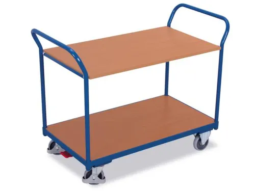 Tafelwagen 200kg 1000x600mm 2 Etages Ral5010 Houten Plaat