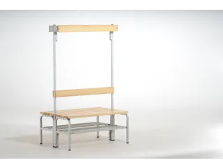 dubbele zitbank,HxLxD 1650x1015x725mm,houten lijst,frame staal RAL7035 - 1