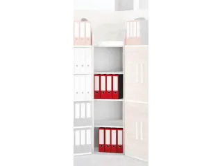 Hoekveld 1900x600mm 5legborden 1zijpaneel Met Achterwand Lichtgrijs - 2